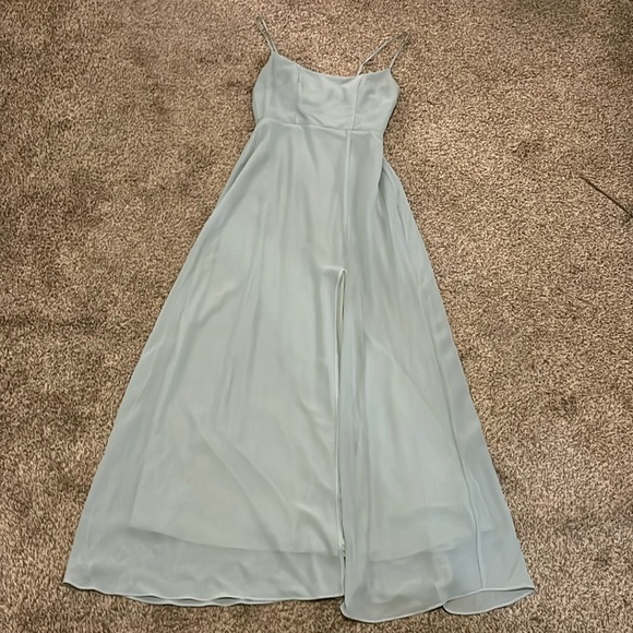Birdy Grey Amy Chiffon Bridesmaid Dress - Color Sage - Size Small - Picture 2 of 10